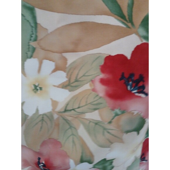 Talbots Silk/Cotton-Tans- Red- Floral Skirt W-18/ Side Zipper/ Lined-Fall Colors - Picture 4 of 16